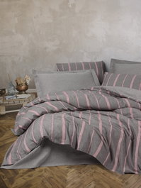 L'essentiel linge de maison Barisan - Gris - Juego de funda de edredón doble